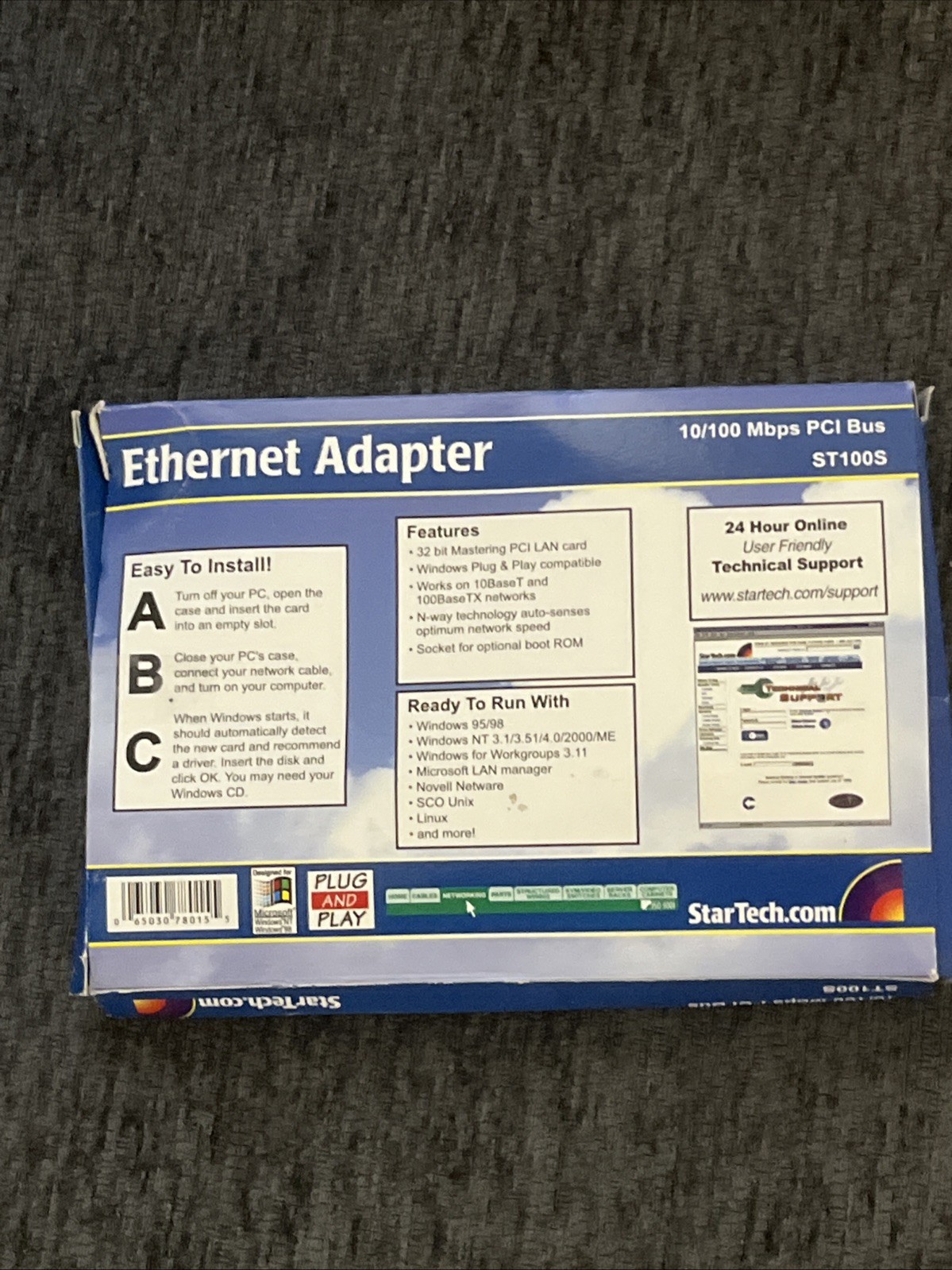 StarTech ST100S 1 Port PCI 10/100Mbps Ethernet Network Adapter Card