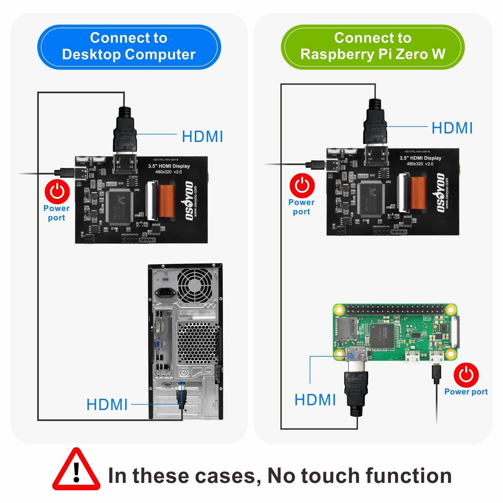 OSOYOO 3.5 inch HDMI LCD Touch Screen Monitor Display TFT 480 * 320 Pixel Res…