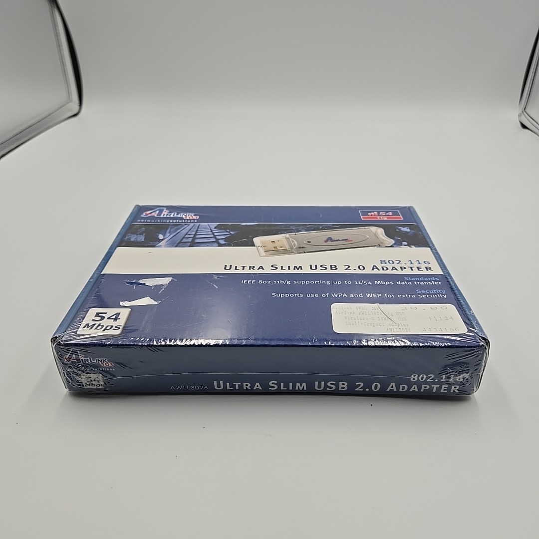 Ultra Slim USB 2.0 Adapter. 54Mbps 300MHz Processor Or Better. New