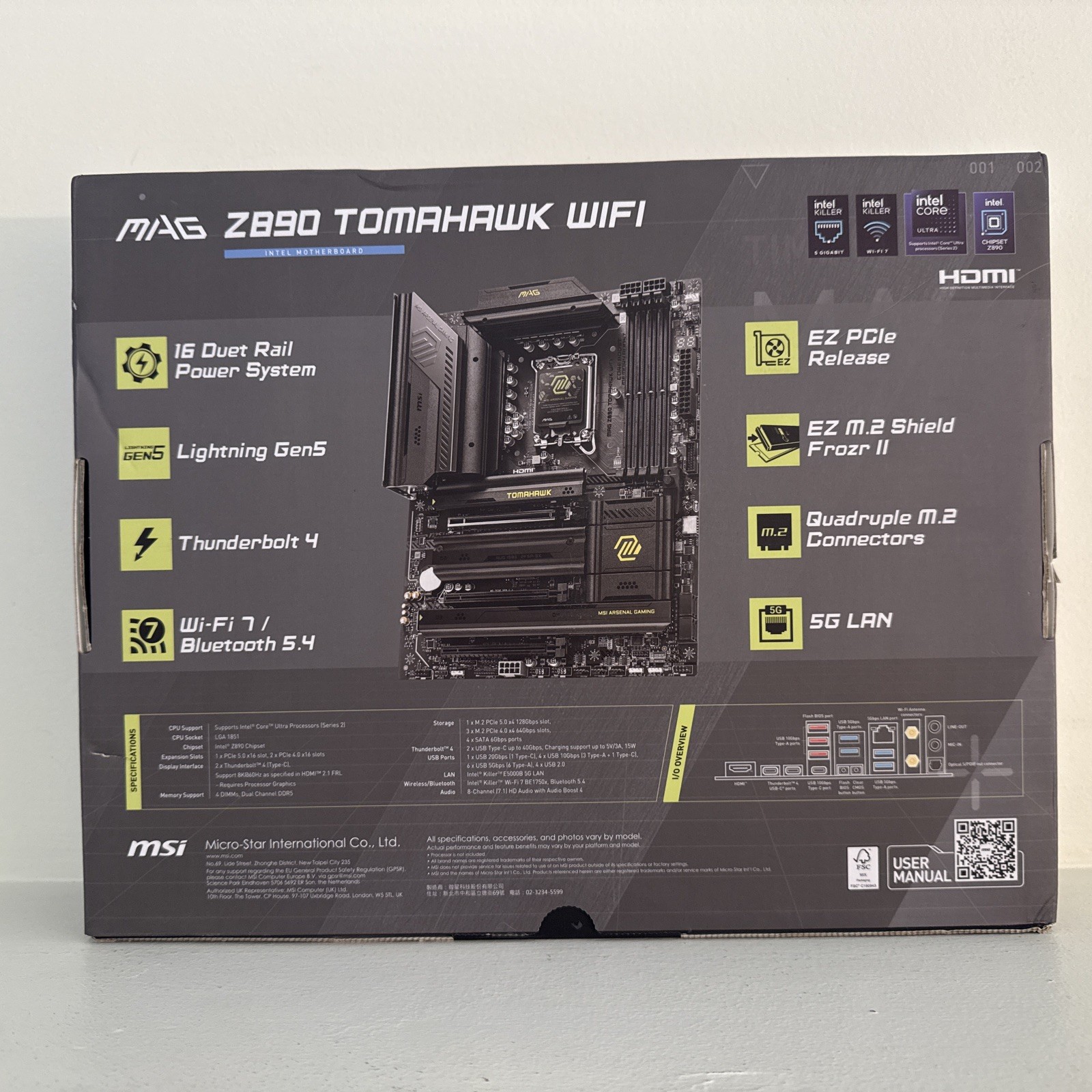 MSI MAG Z890 TOMAHAWK WIFI LGA 1851 Intel Z890 ATX Motherboard