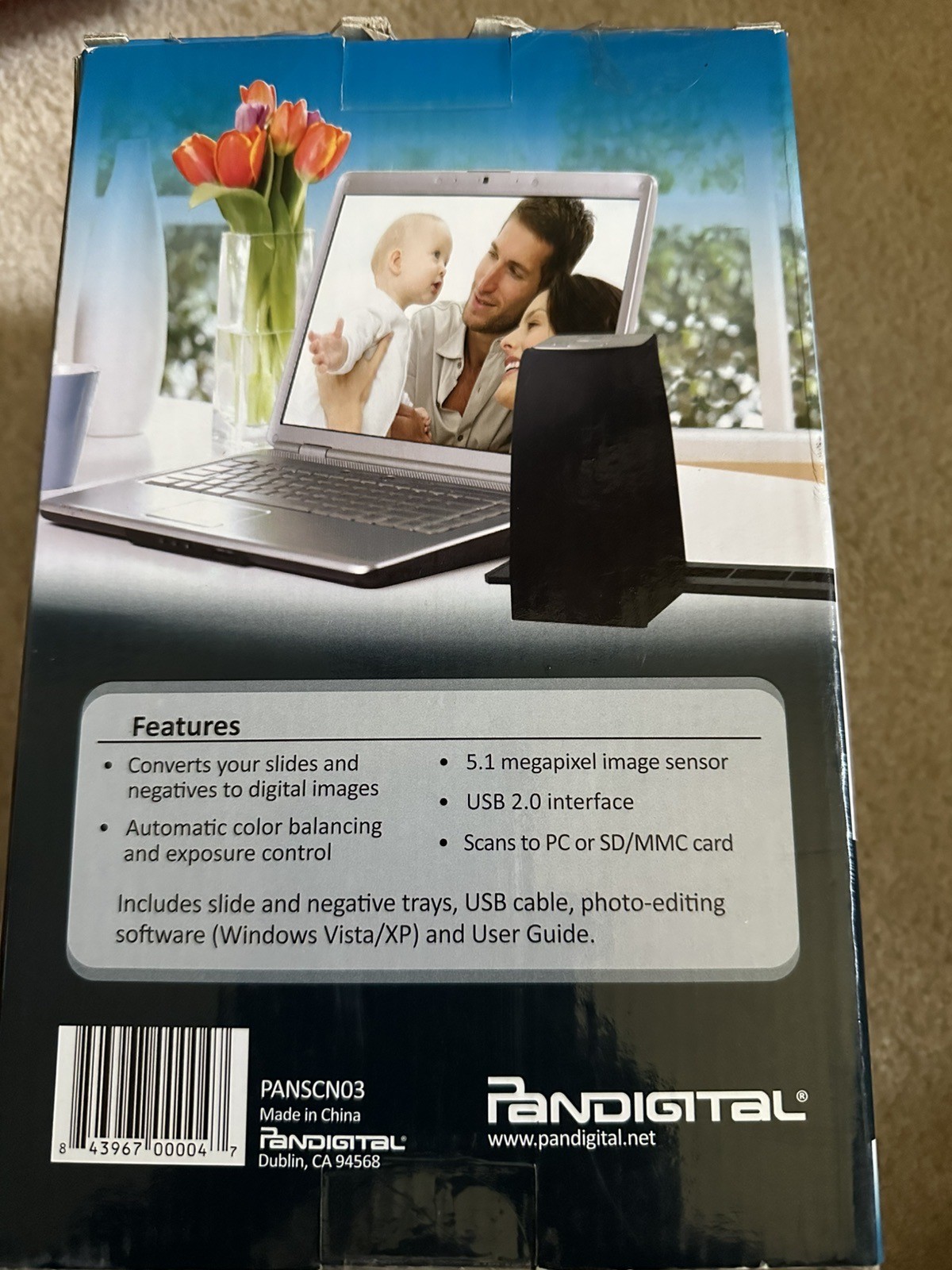 Pandigital Photolink Panscn03 Slide & Negative Scanner 5.1MP 2.0 Interface. New.