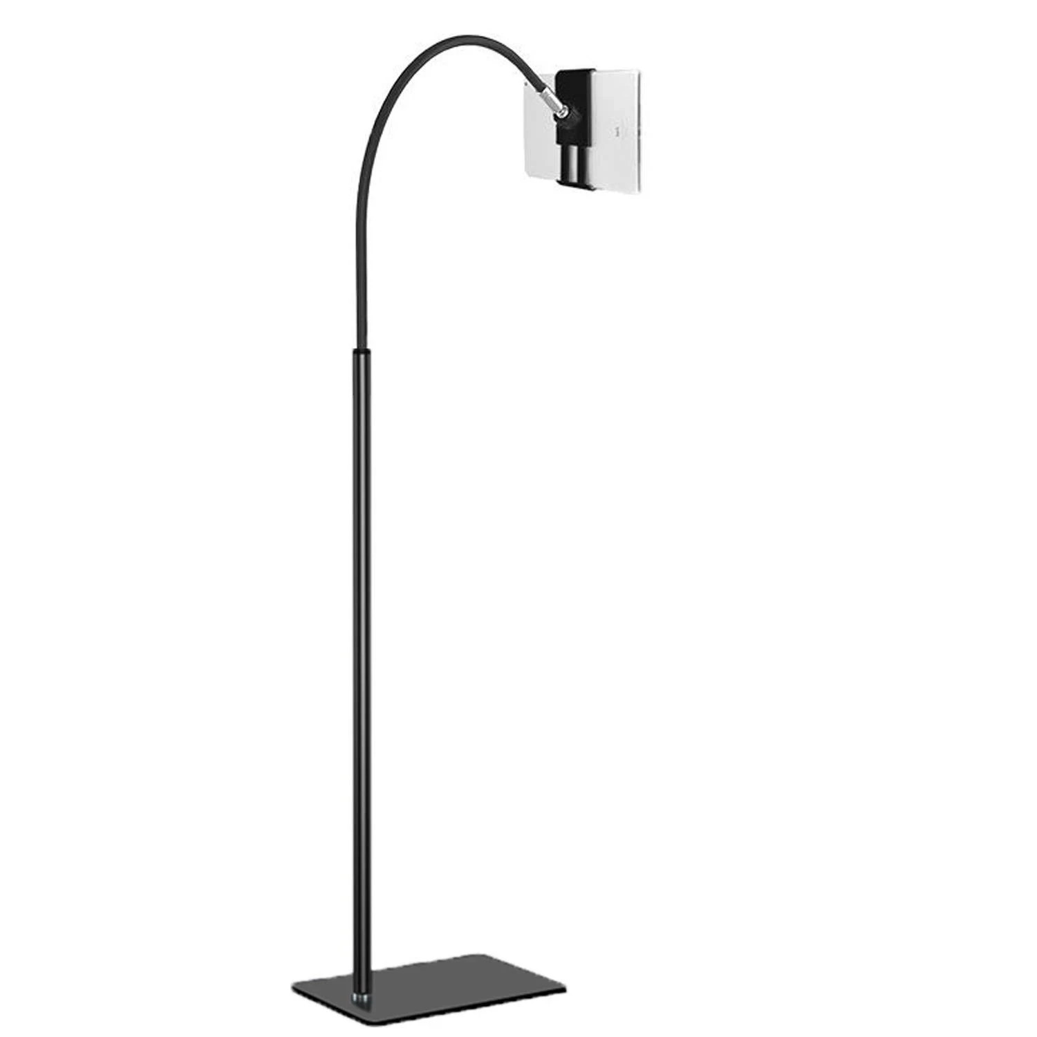 Tablet Floor Stand with Gooseneck, 360° Rotation for 3.5-9.7″ Devices, Black