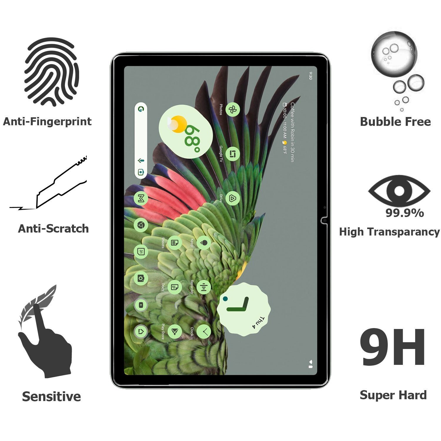 (2 Pack) Samsung Galaxy Tab A9 Plus / A9+ 5G 11″ Screen Protector Tempered Glass