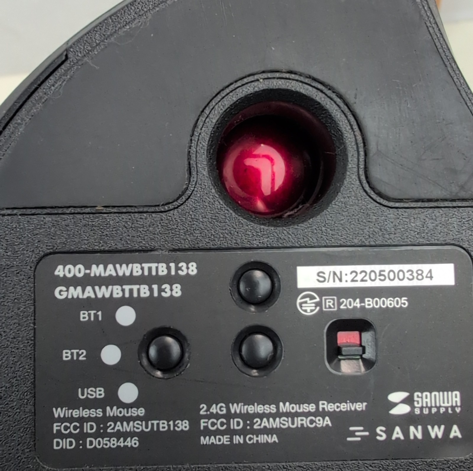 Sanwa Gravi Wireless Bluetooth USB Trackball Mouse MAWBTTB138 w USB Receiver