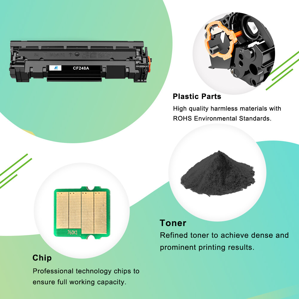 2PK CF248A 48A Toner Cartridges for HP LaserJet Pro M29W M28W M28a M15w M31w M16