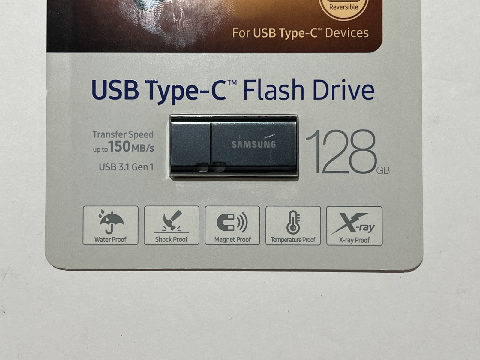 New Samsung 128GB USB 3.1 Gen1 USB Type-C Flash Drive Black MUF-128DA2/WW