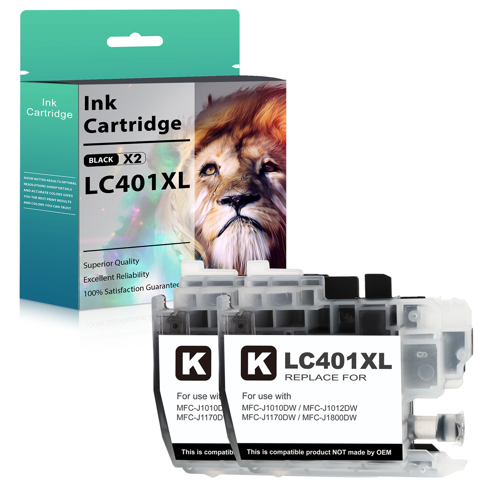 LC401 XL Black Color Ink compatible for Brother MFC-J1010DW MFC-J1012DW J1170DW