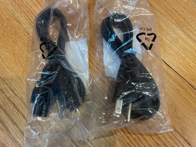 2 Mickey Mouse “Dell Style” Power Cord DP/N 0K260C OK260C cable clover leaf NIB
