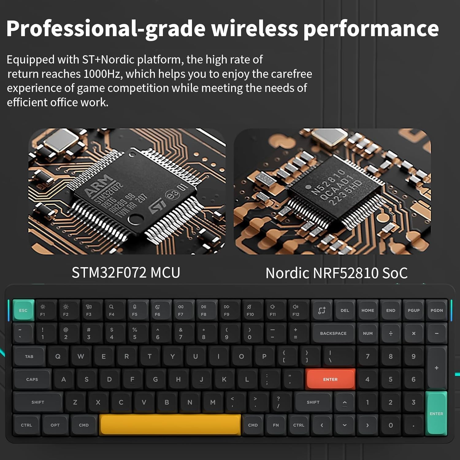NuPhy Air96 V2 Modded Wireless Keyboard Gateron Aloe Canopus Keycaps Black