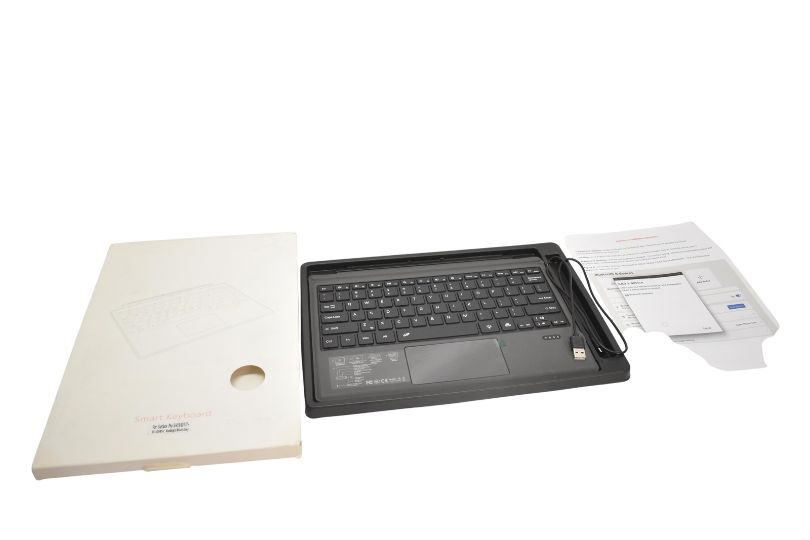 SF-1039D-C Smart Keyboard Dock For Surface Pro 3 4 5 6 7 7+ Backlit Black