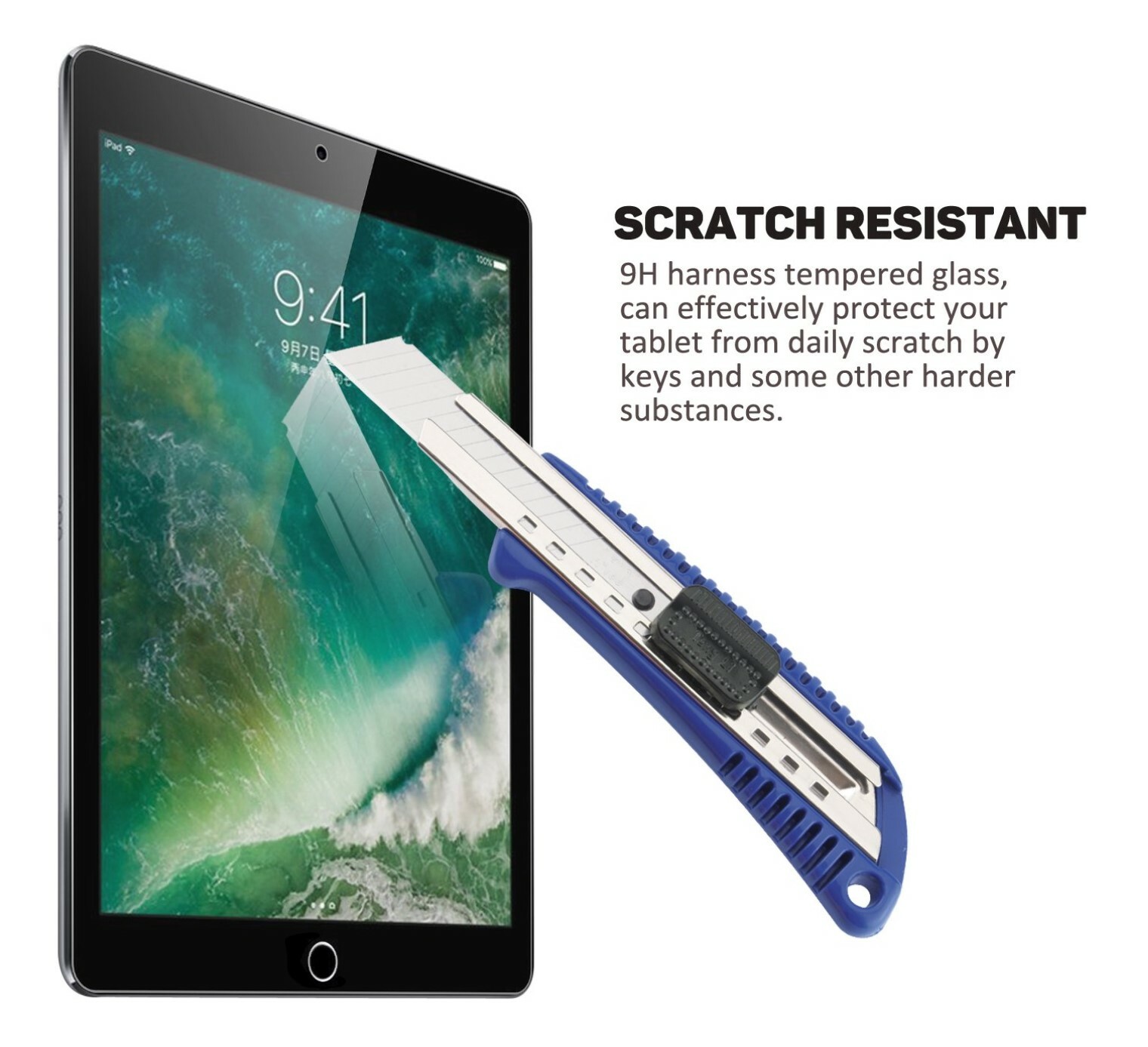 [2 Pack]Tempered GLASS Screen Protector for Apple iPad 5th 6th Air Air 2 9.7inch