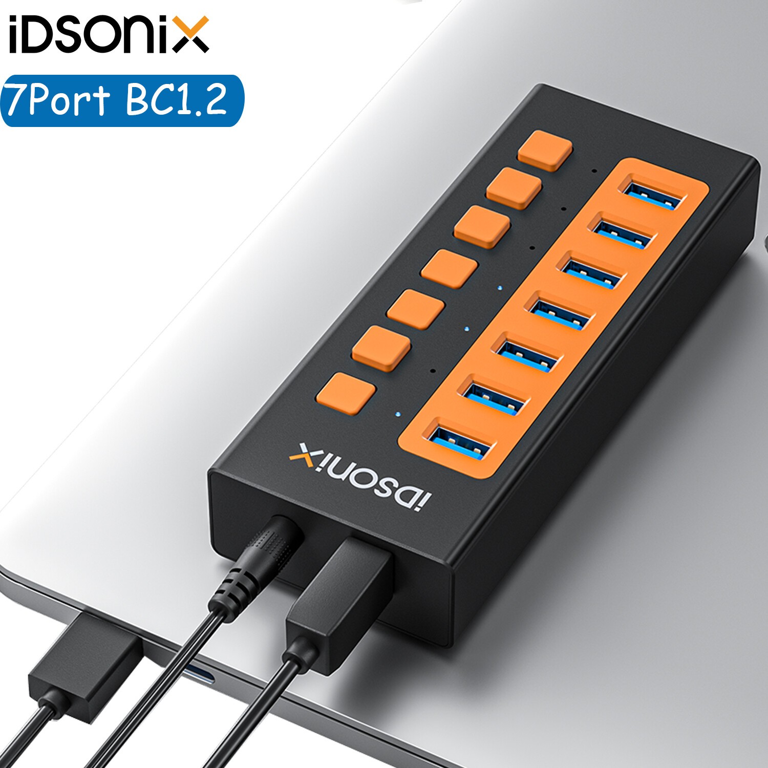 IDsonix 7 Port USB 3.0 Hub Charger Switch Splitter Powered AC Adapter for PC US