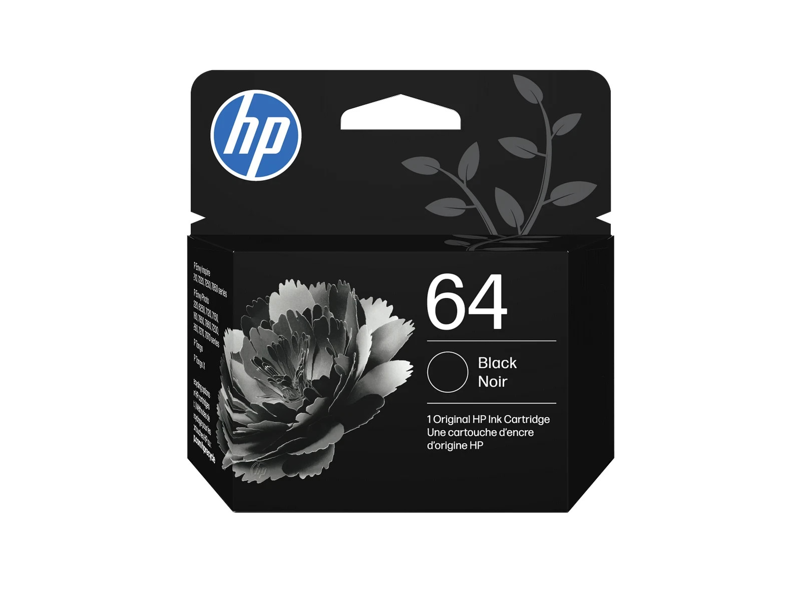 HP 64 Black Original Ink Cartridge, 200 pages, N9J90AN#140, NEW