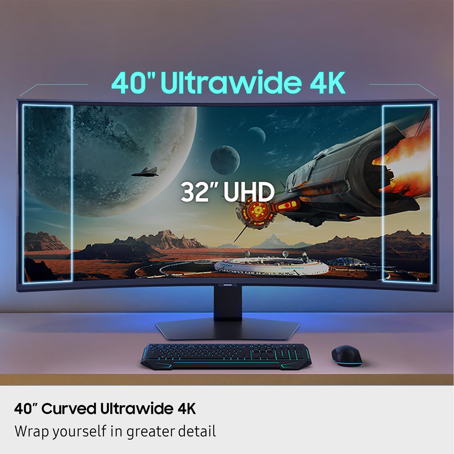 Samsung Odyssey G7 G75F 40″ 4K HDR 180 Hz Curved Ultrawide Gaming Monitor