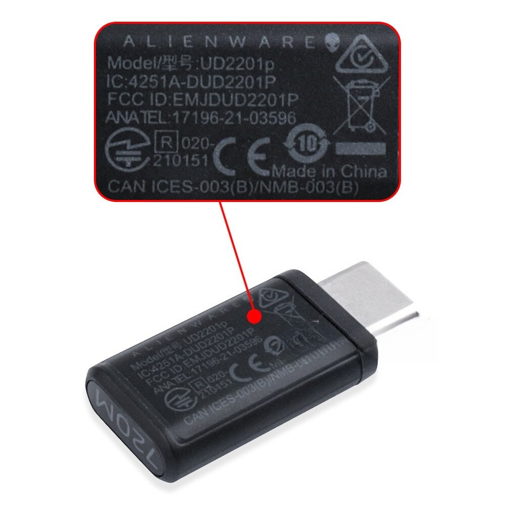 New Adapter extender USB-C Receiver for Alienware AW720M Wireless Gaming Mouse