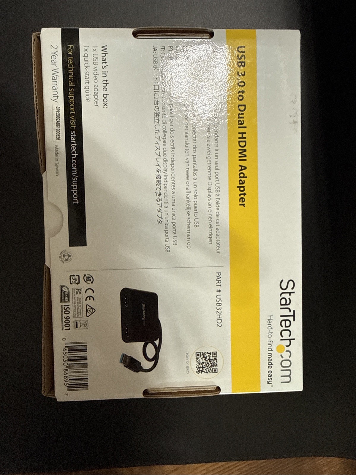 StarTech.com USB 3.0 to Dual HDMI Adapter -new BOX NOT SEALED