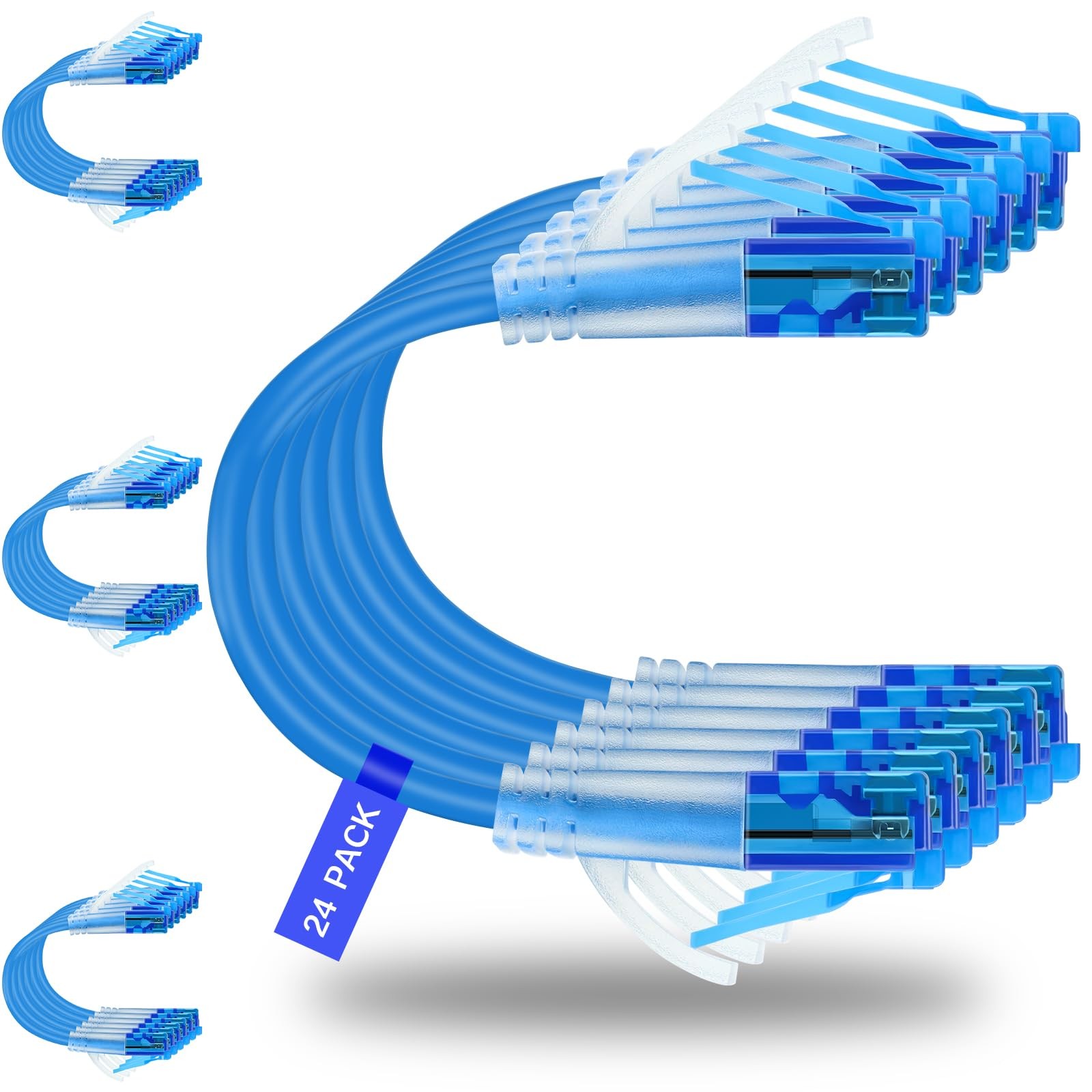 Rojita Cat 6a Ethernet Cable 0.5ft (24-Pack) – Cat6a Patch Cable, Cat 6a Patc…