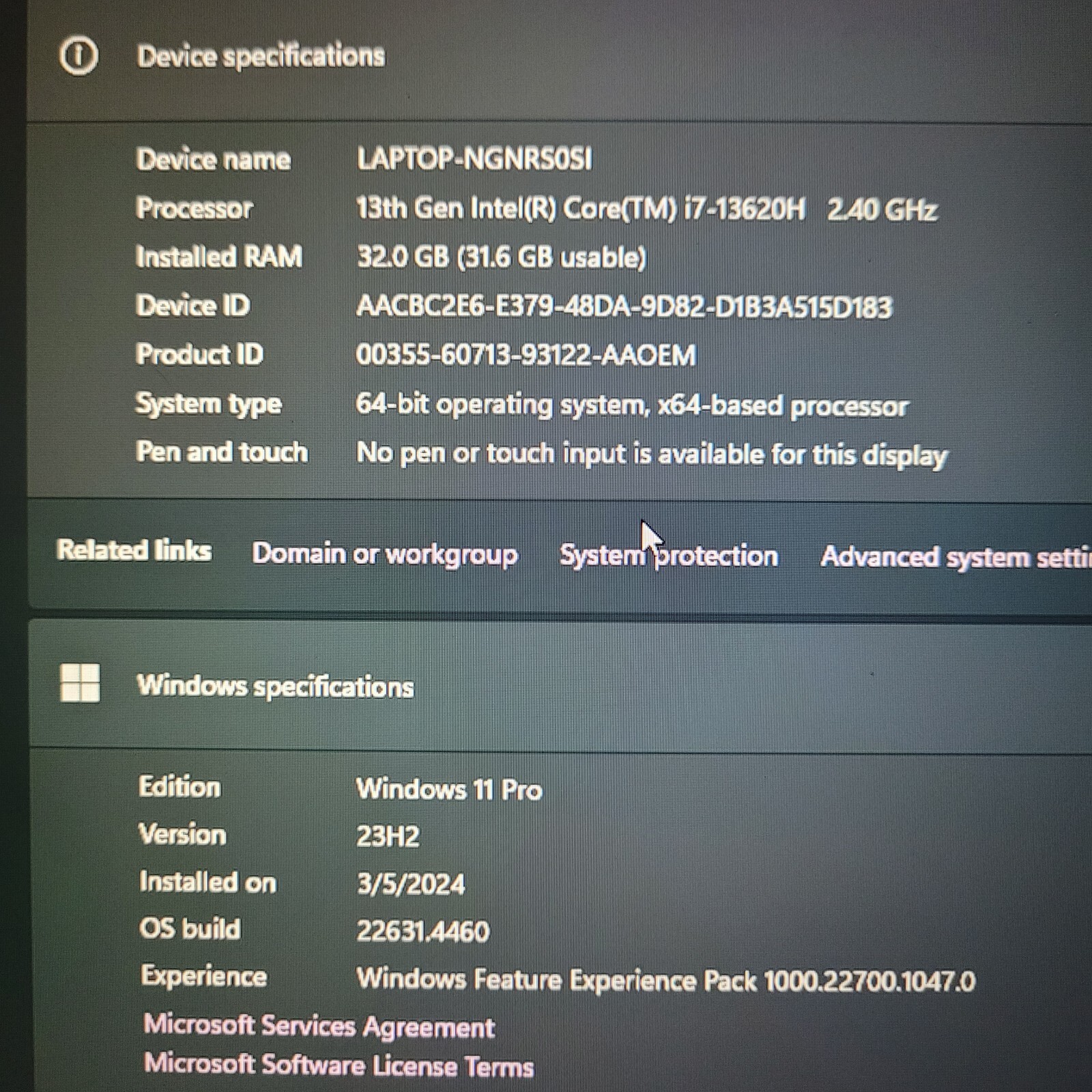ASUS ROG Zephyrus G16 – 13th Gen Intel(R) Core(TM) i7-13620H 2.40 GHz, 32 GB RAM
