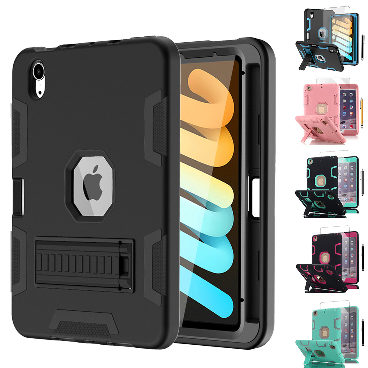 Hybrid Shockproof Heavy Duty Stand Case Cover For iPad mini 6th 5th 4 3 2 1st