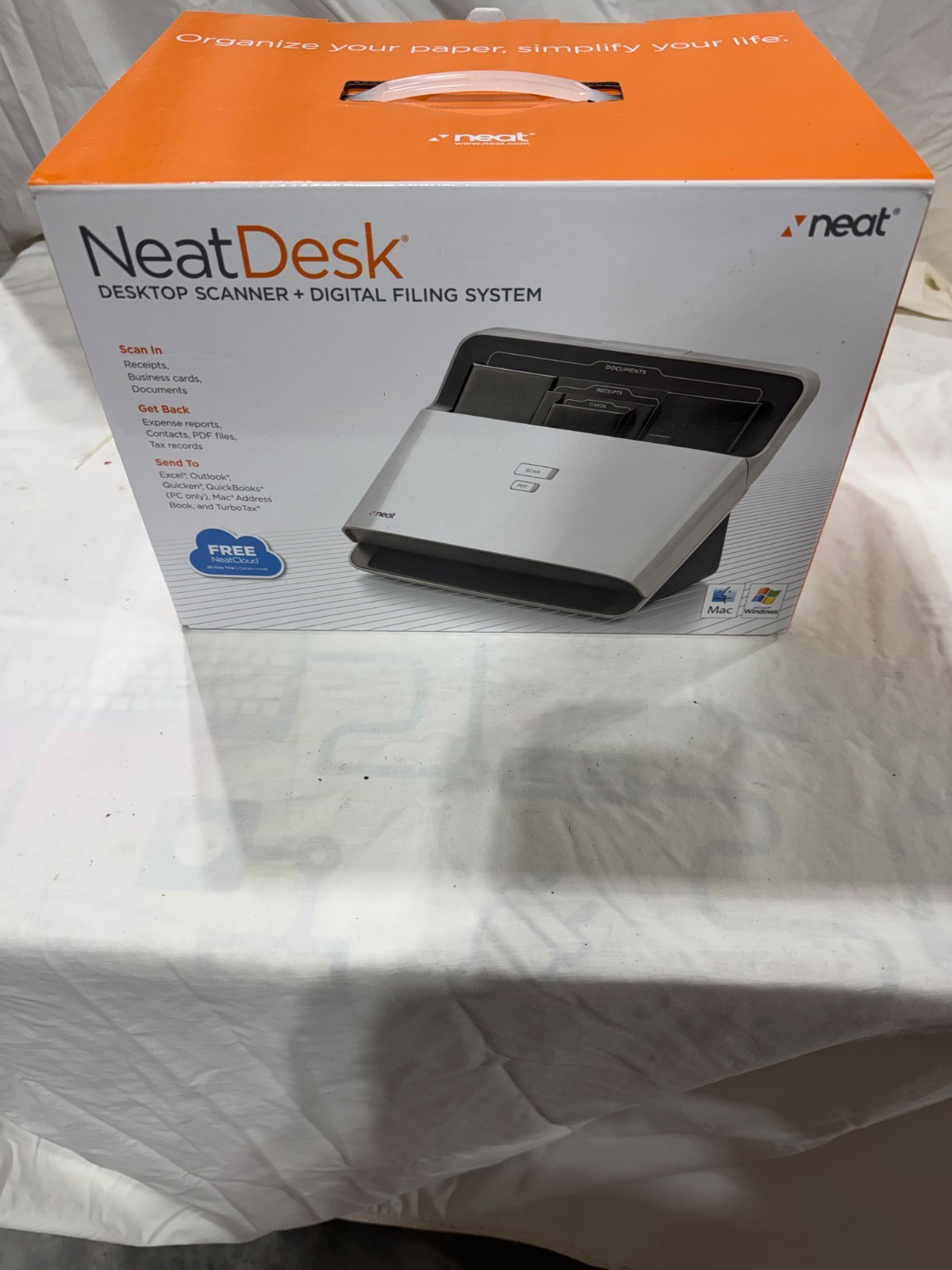 NeatDesk Desktop Scanner Digital Filing System ND-1000 Open Box