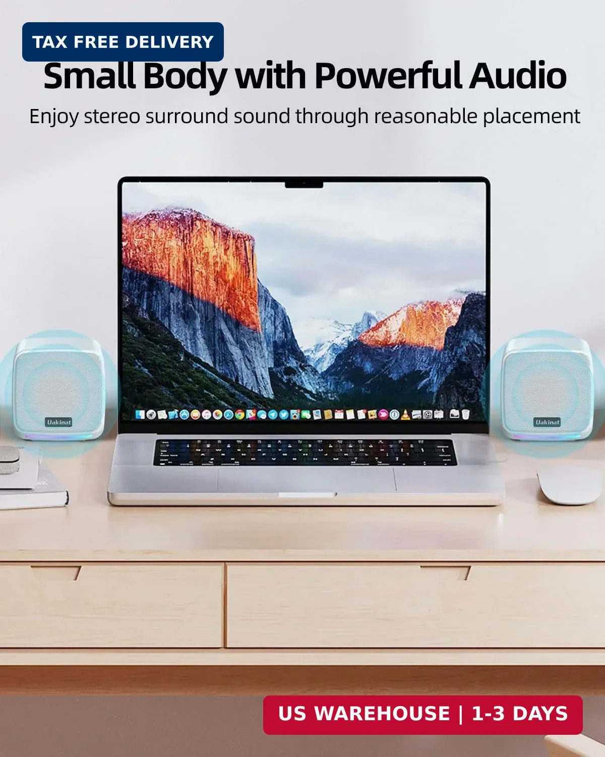 White USB Computer Speakers Desktop PC Laptop Tablet Phone 3.5mm Aux