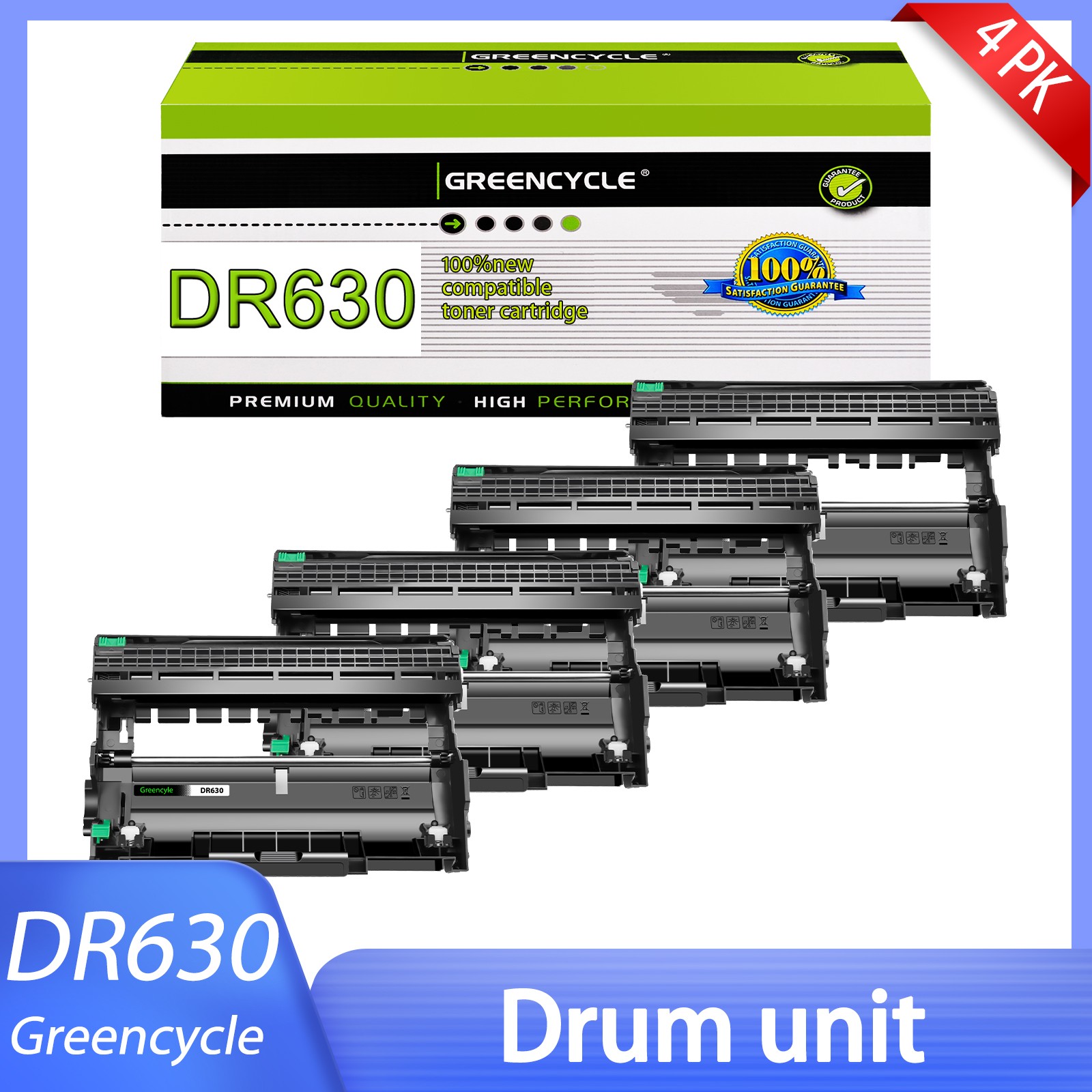 4PK DR630 Drum Unit For Brother DR-630 HL-L2320D HL-L2315DW HL-L2305W HL-L2380DW