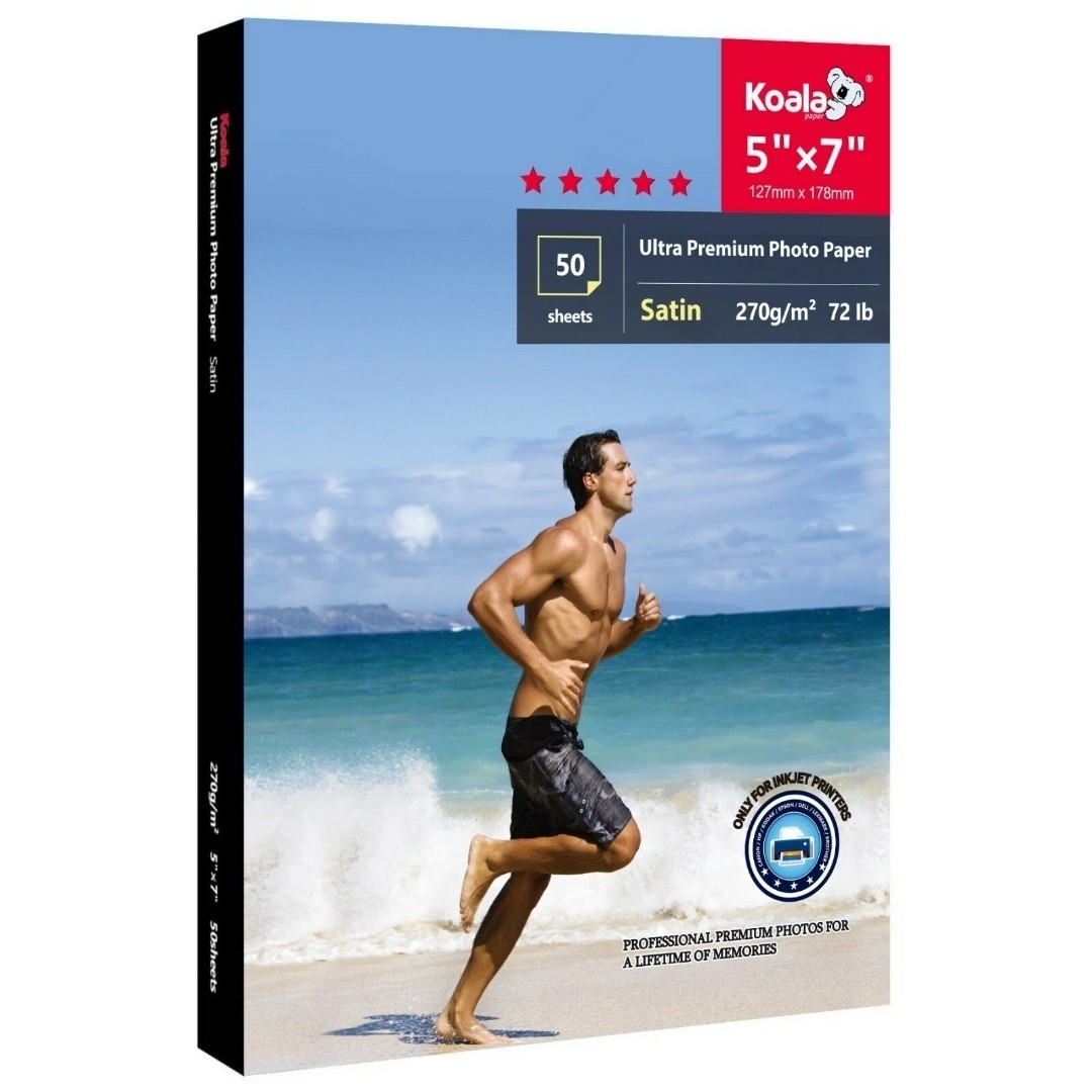 Koala Photo Paper 5×7 Satin Premium 72lb Heavyweight Semi-Gloss Inkjet Printer