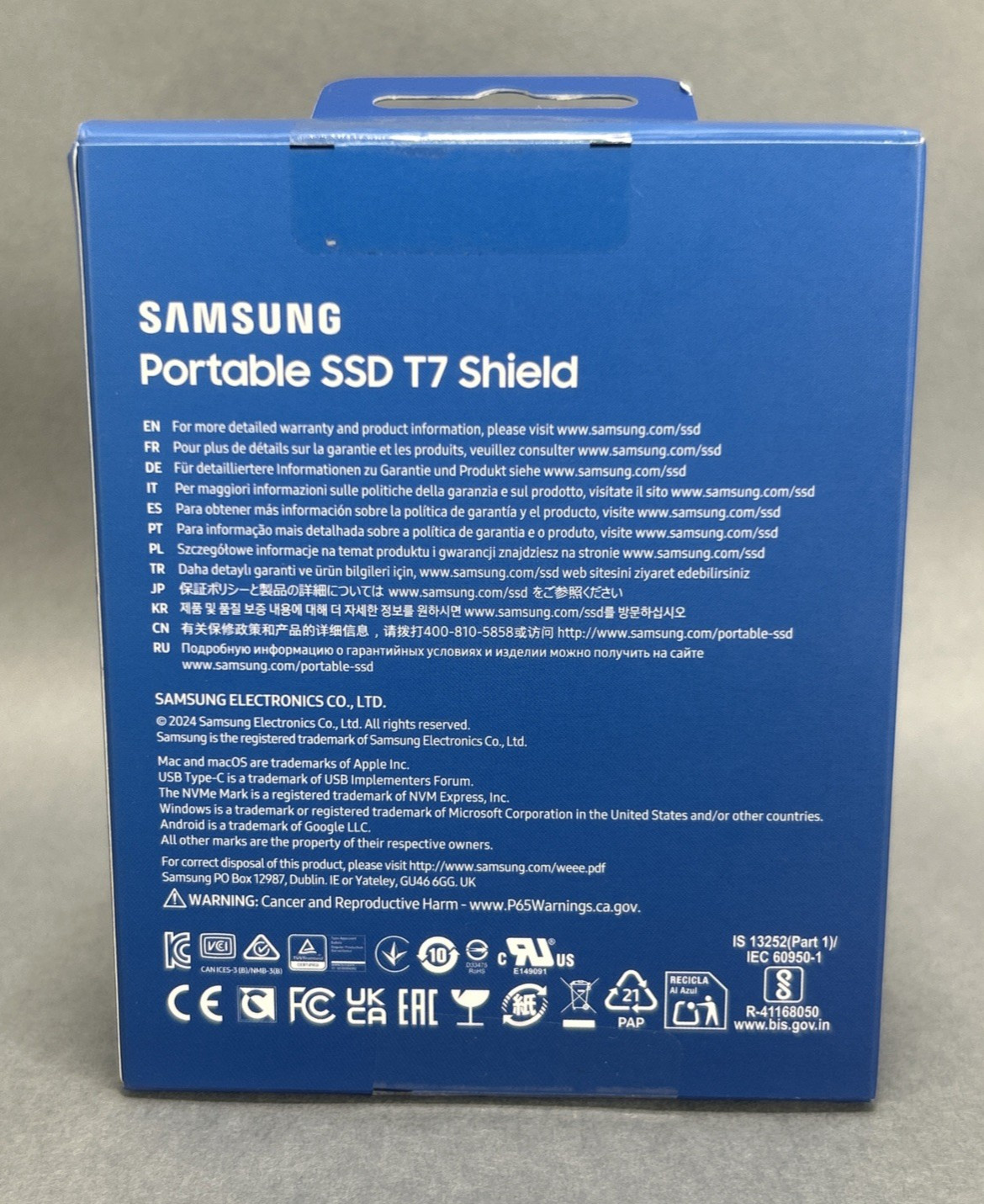 Samsung T7 Shield 2TB USB-C Portable External SSD – Black (MU-PE2T0S) (SEALED)