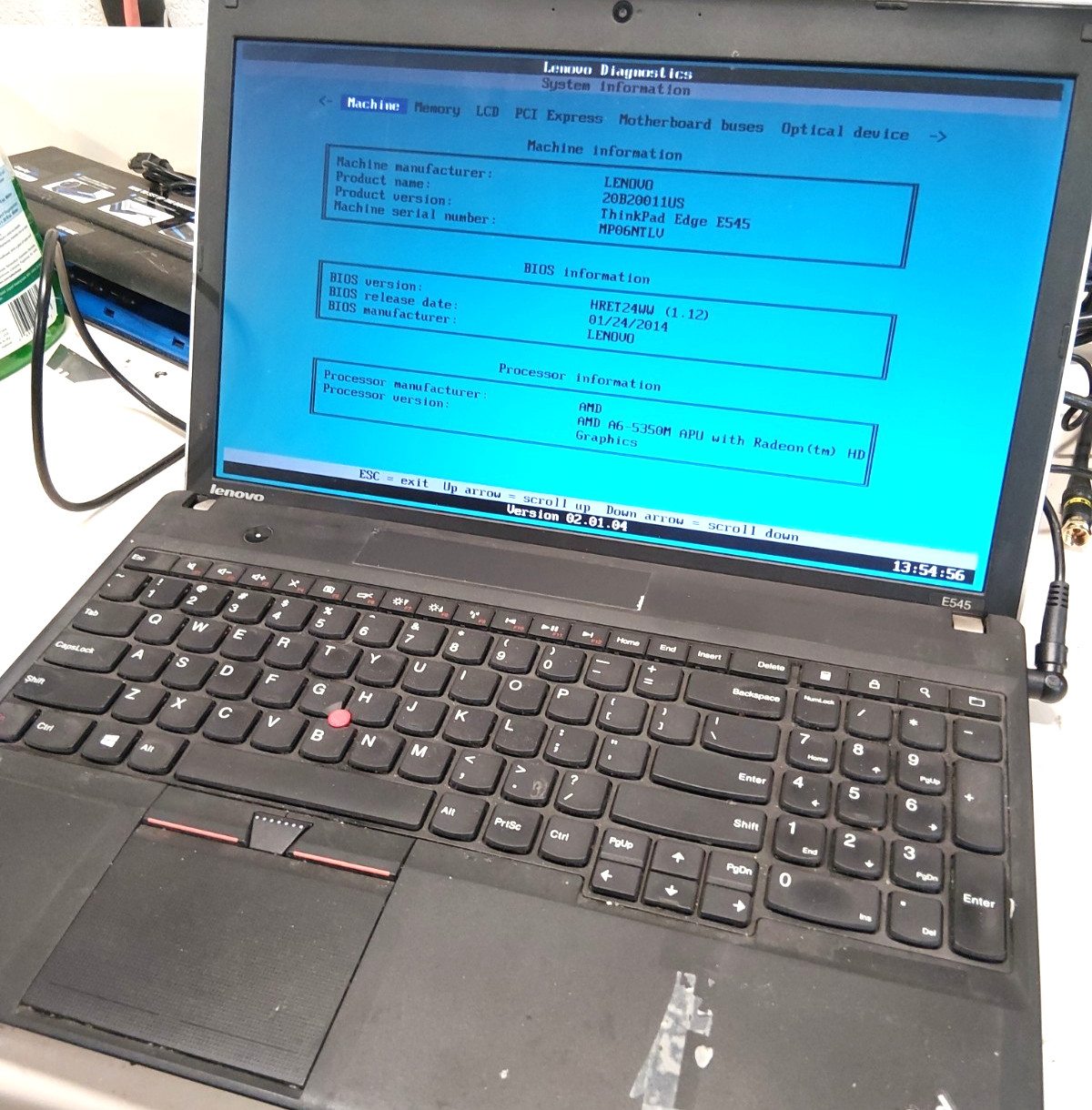 LENOVO ThinkPad Edge E545, AMD A6-5350M 2.9Ghz, NO RAM – NO HDD – LOT – 3