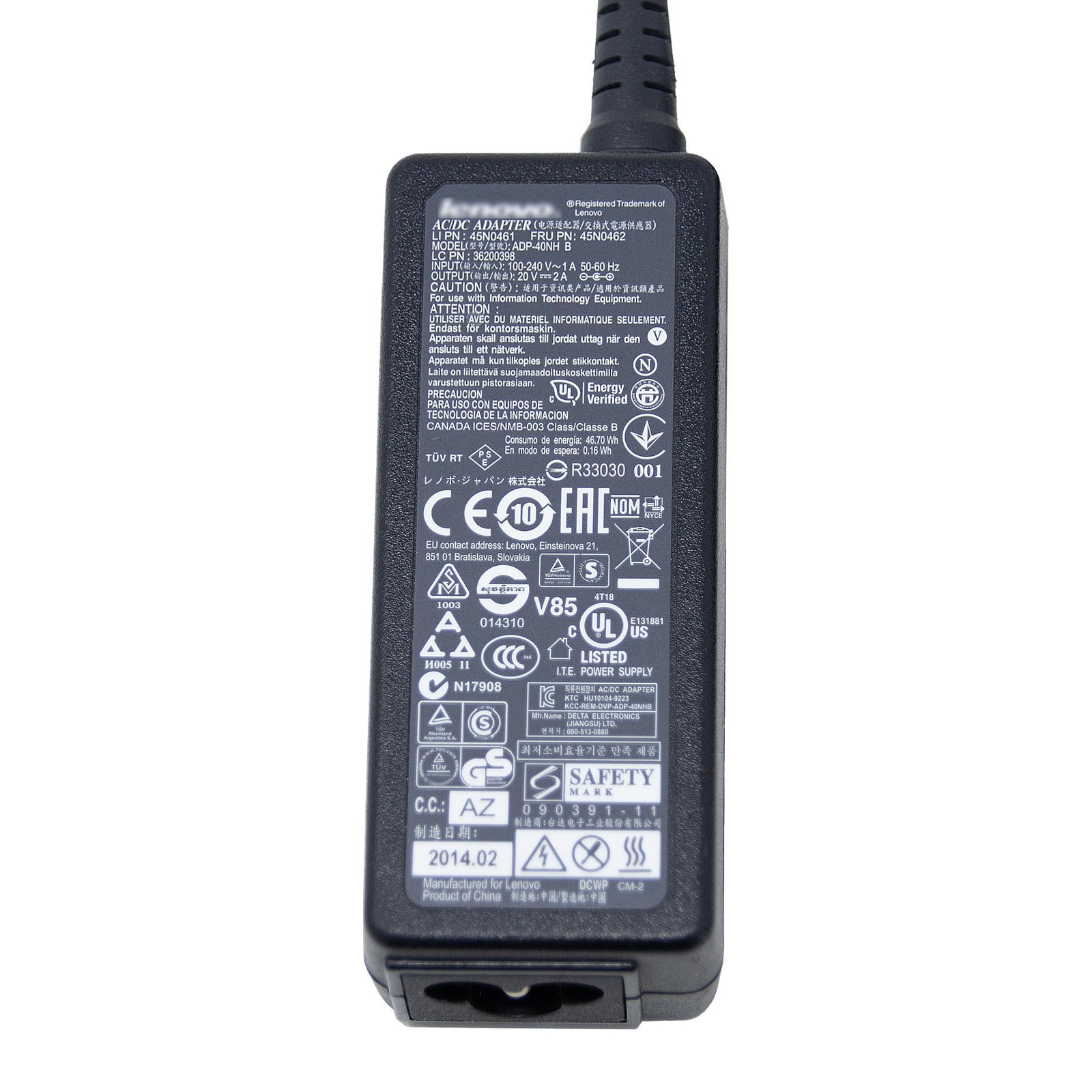 LENOVO 5.5/2.5mm 20V 2A 40W Genuine Original AC Power Adapter Charger