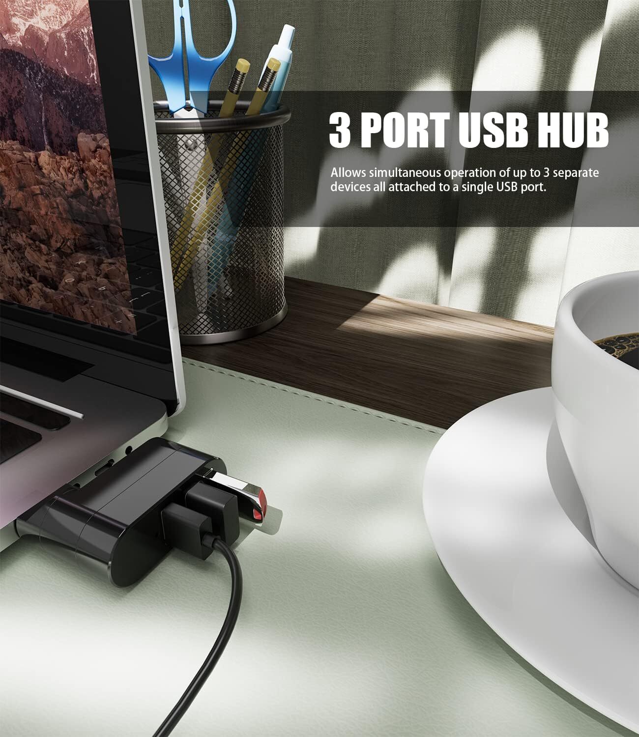 3 Port High Speed USB 3.0 HUB Splitter Expansion Desktop PC Laptop Adapter Lot