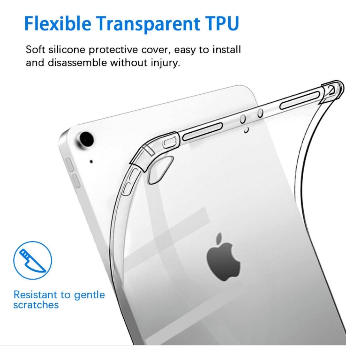 For Apple iPad Pro 12.9″ 1st 2nd Generation(2015/2017) TPU Case Clear Back Cover