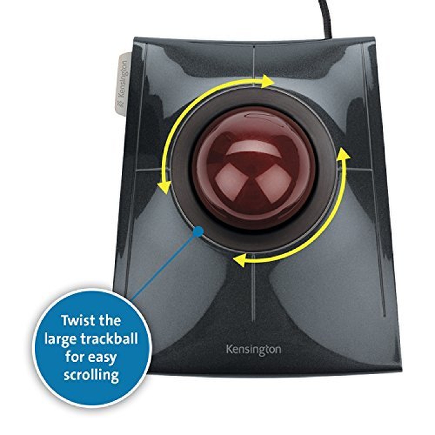 Kensington Wired SlimBlade Trackball Mouse (K72327U), Black 0.0