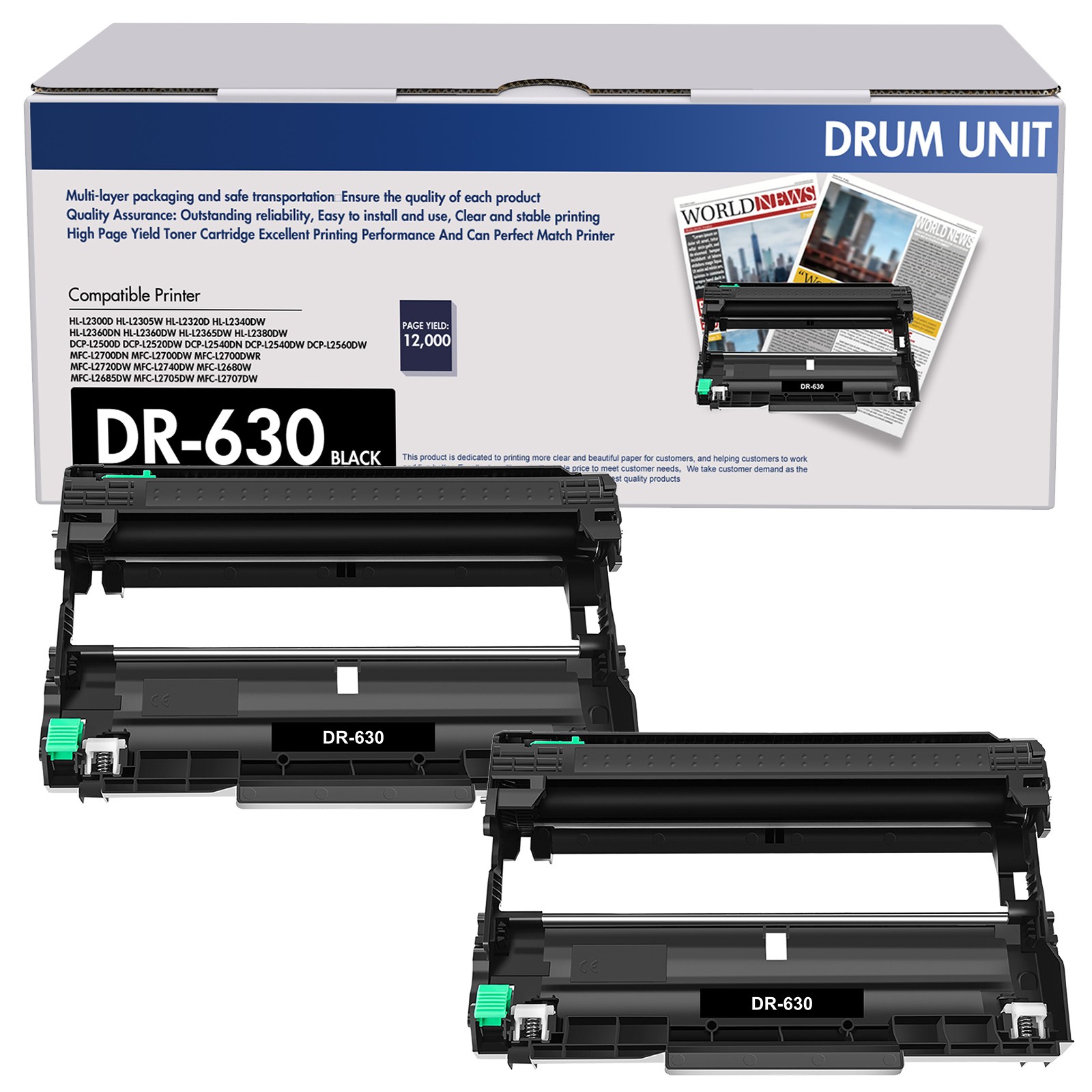 TN660 Toner Cartridge DR630 Drum Compatible With Brother MFC-L2700DW L2540DW Lot