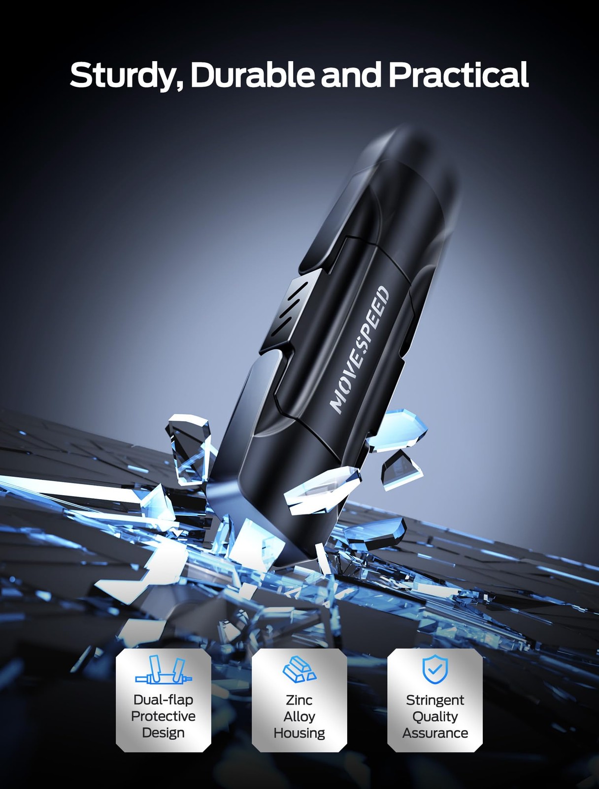 MOVE SPEED 128GB USB Drive, 570MB/S Read Speed External SSD with Dual Port Ty…