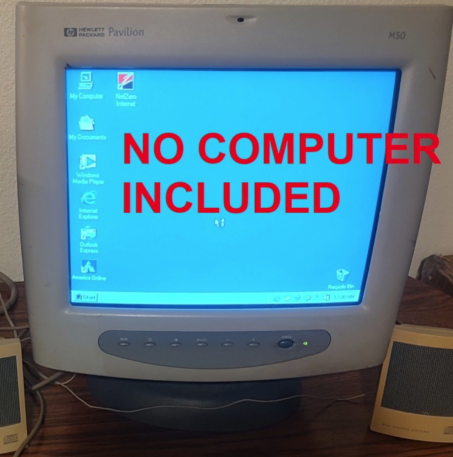 HP Pavilion M50 Hewlett Packard Model D5258A 15″ CRT Monitor 1998 Beige ONLY