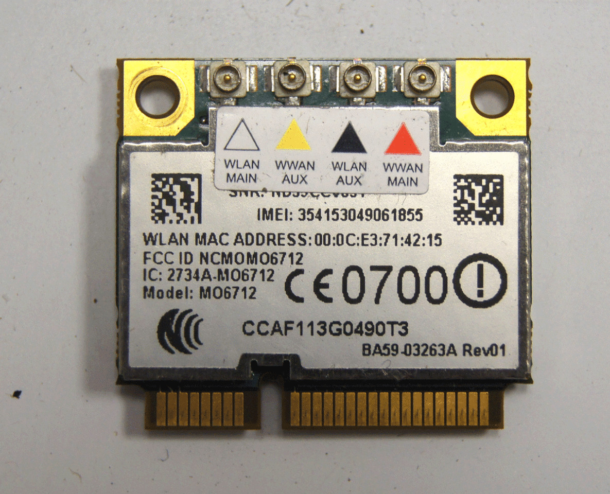 Option 3G WiFi Card Laptop CCAF113G0490T3 Used