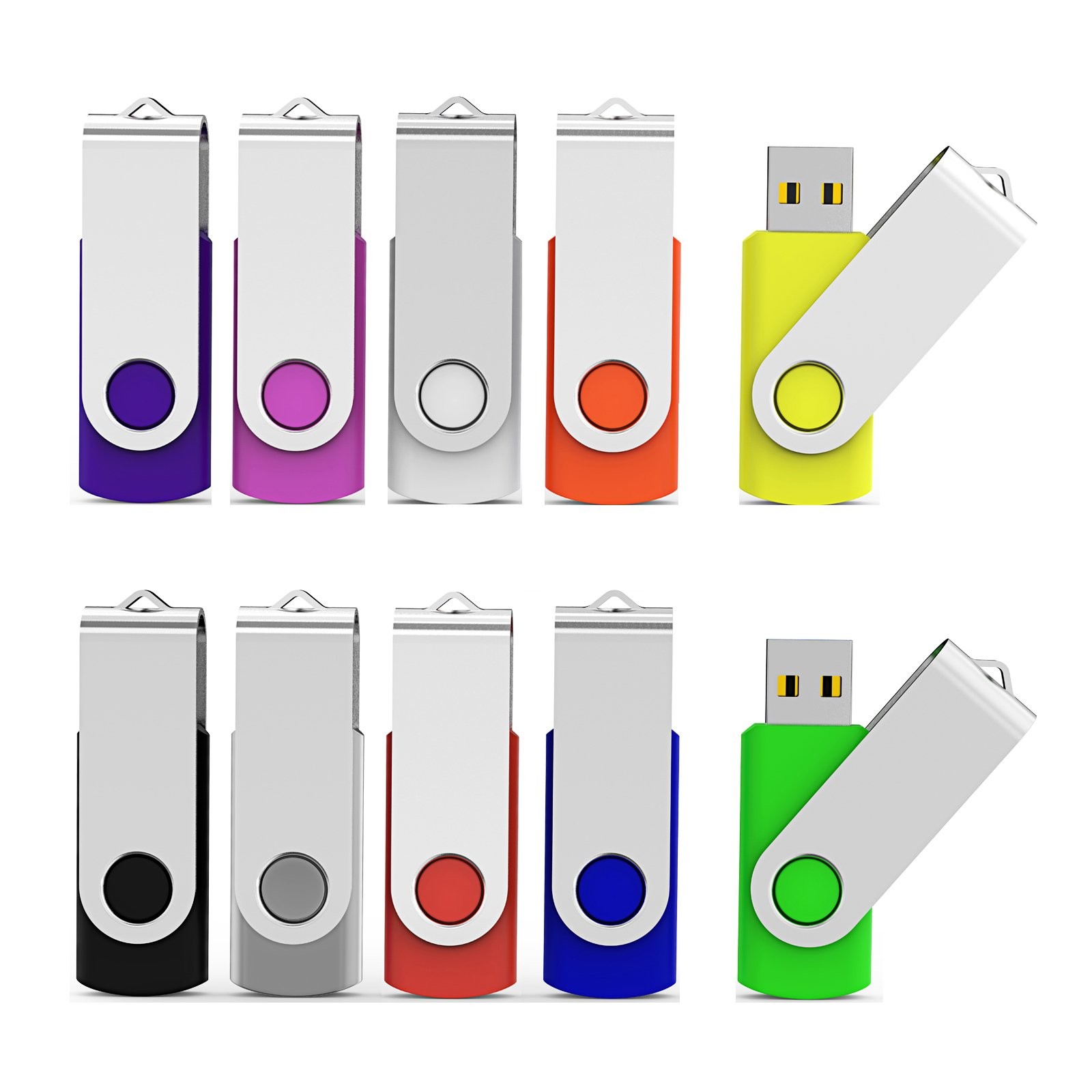 Aiibe 10 Pieces 16 Gb Usb Flash Drive 16Gb Usb 2.0 Thumb Drives Bulk Colorful