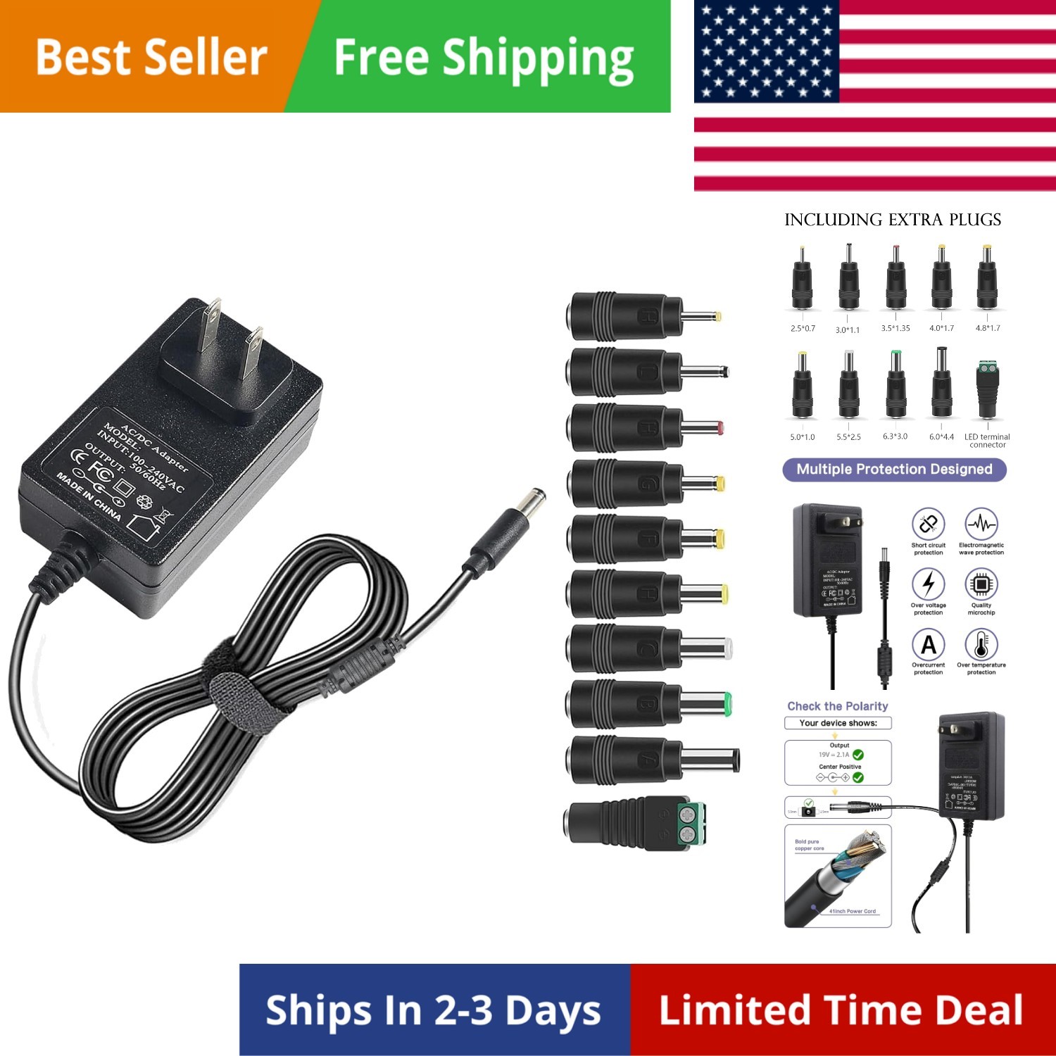 19V 2.1A 40W Power Supply Adapter for 19volt 0.5A 0.8A 1A 1.5A 1.8A 2A 2.1A, …
