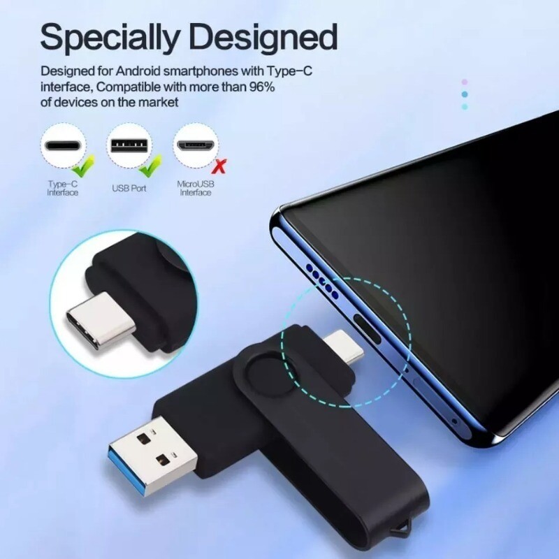 TYPE-C OTG 2 in 1 USB Memory Photo Stick Flash Pen Drive Phone Laptop PC Mac