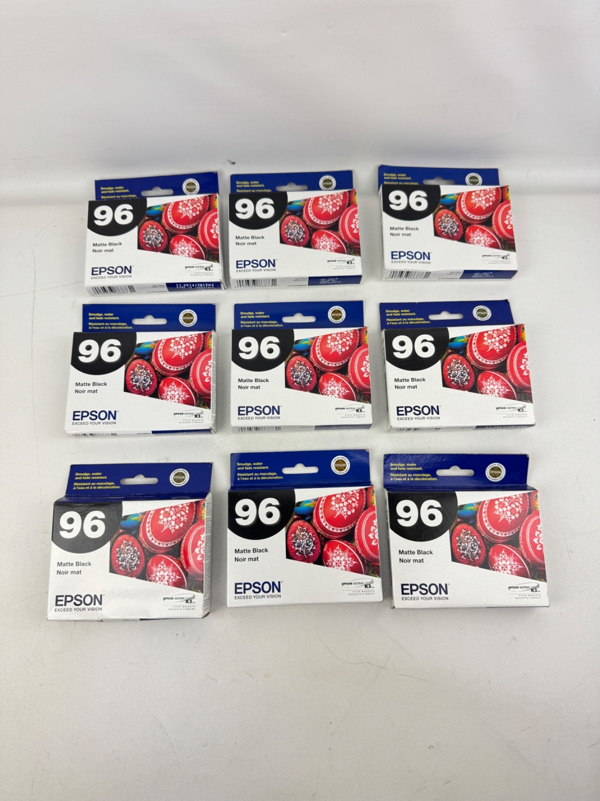 Genuine Epson 96 Black Ink Cartridge Matte Black Expired 2014/2015 *LOT OF 9*
