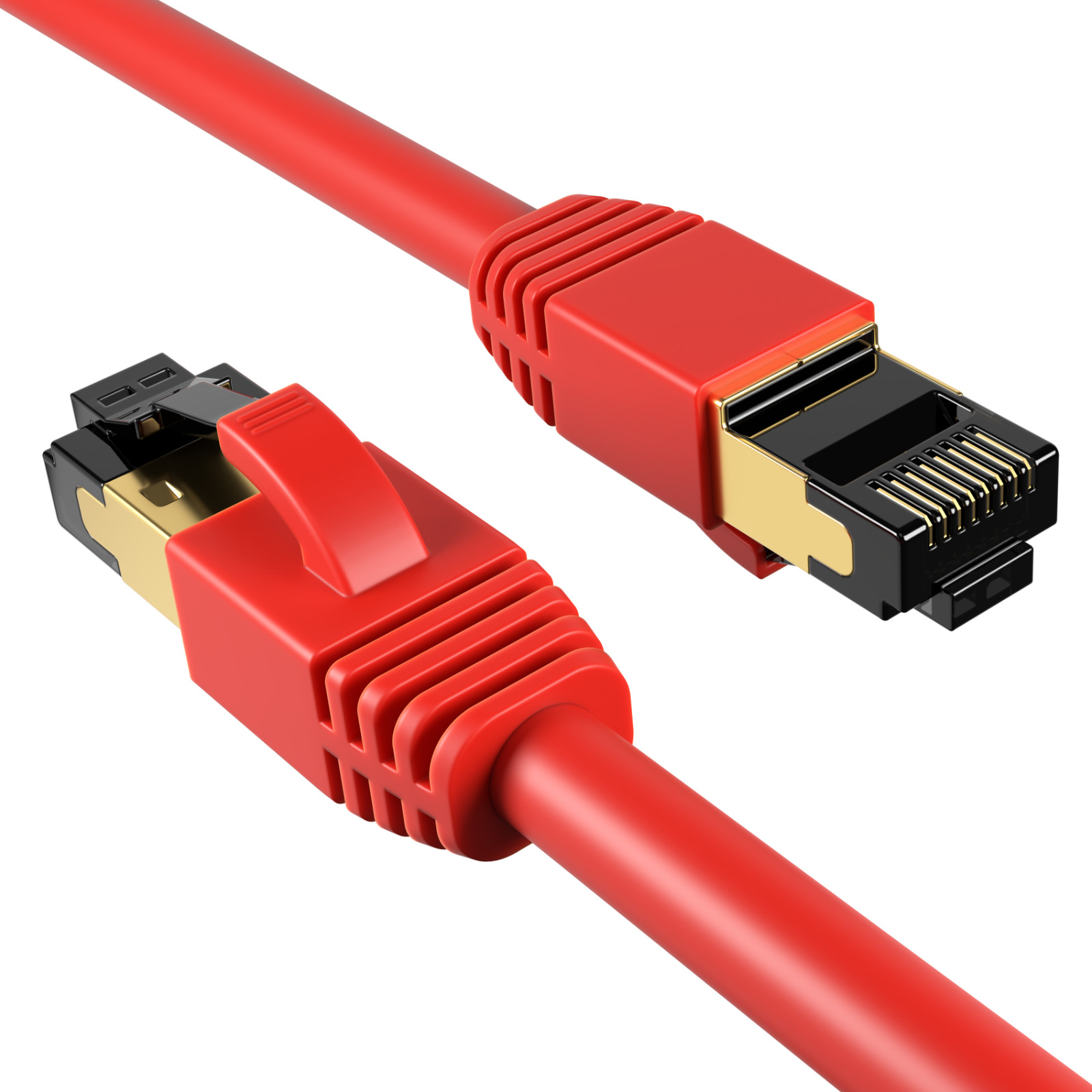 CAT8 RED SFTP Ethernet Cable 40Gbps 2GHz Copper LAN Wire 0.5FT- 75FT Multi LOT