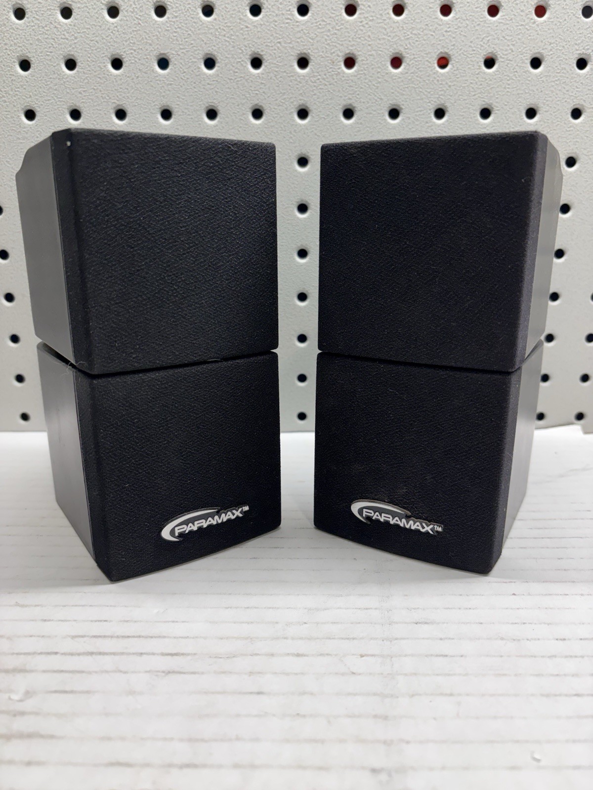 2 Paramax Double Cube Satellite Speakers Tested Works Used Nice .