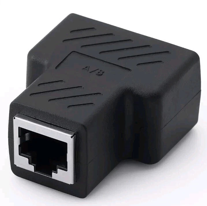 RJ45 Splitter Adapter 1 to 2 Ways Dual Female Port CAT6/5/7 LAN Ethernet Cable