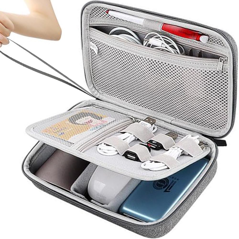 Waterproof Hard Electronic Cable Organizer Travel Tech Case Accessories Bag
