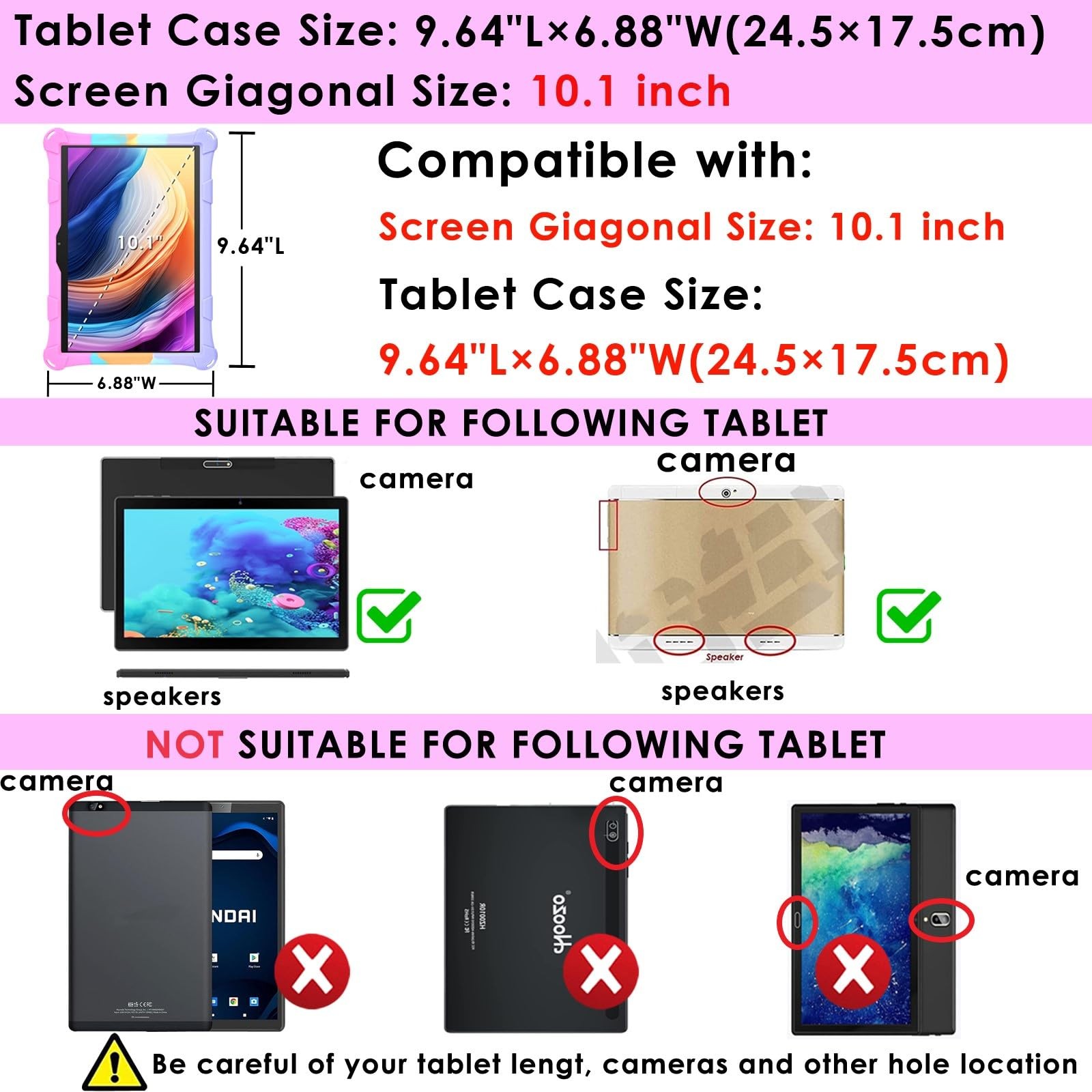 DETUOSI Silicone Case Compatible with Dragon Touch Notepad K10, 10 inch Universa