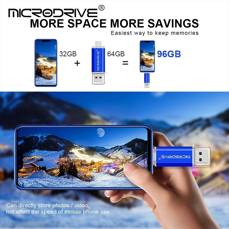 Type C OTG USB Flash Drive 2in1 Micro USB Pen Drive 128GB 64GB 32GB 16GB