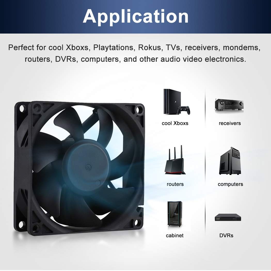 80mm EC Axial Fan AC 110V 120V Brushless Cooling Fan 80mm x 25mm | Dual Ball,…