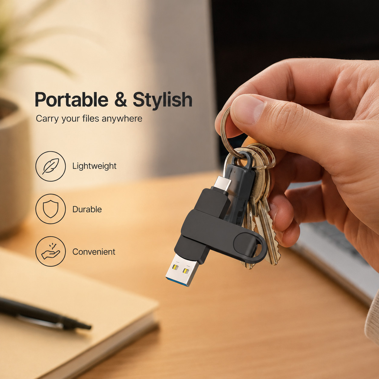 512GB USB Flash Drive Dual Type-C Memory Stick 2IN1 OTG Memory Stick