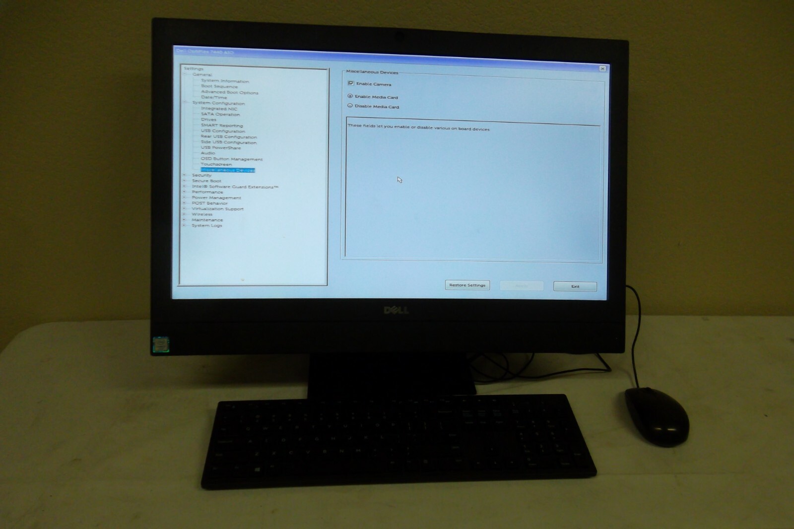 Dell Optiplex 7450 All-in-One Intel i7-6700 3.4GHz 16GB 500GB DVDRW W-iFi Webcam